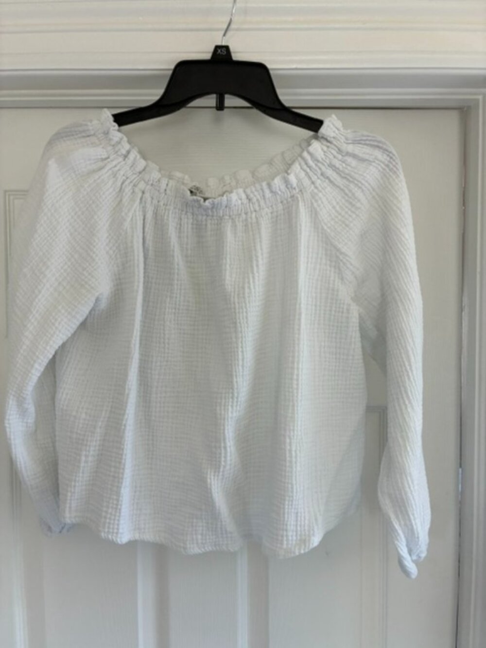C & C California women's white cropped waffle shirt